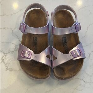 Birkenstock Kids Metallic Pink Sandals